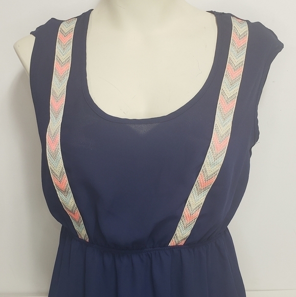 RUE 21 Blue Dress w Stripes - Picture 3 of 5